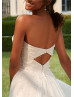 Ivory Pearl Beaded Tulle Keyhole Back Graceful Wedding Dress